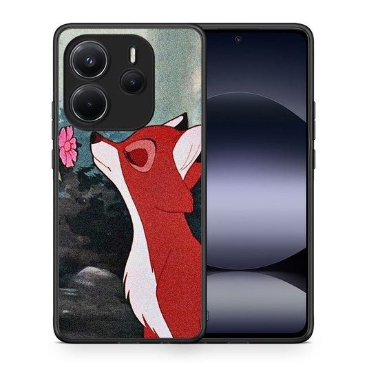 Θήκη Xiaomi Redmi Note 14 4G Tod And Vixey Love 2 από τη Smartfits με σχέδιο στο πίσω μέρος και μαύρο περίβλημα | Xiaomi Redmi Note 14 4G Tod And Vixey Love 2 case with colorful back and black bezels