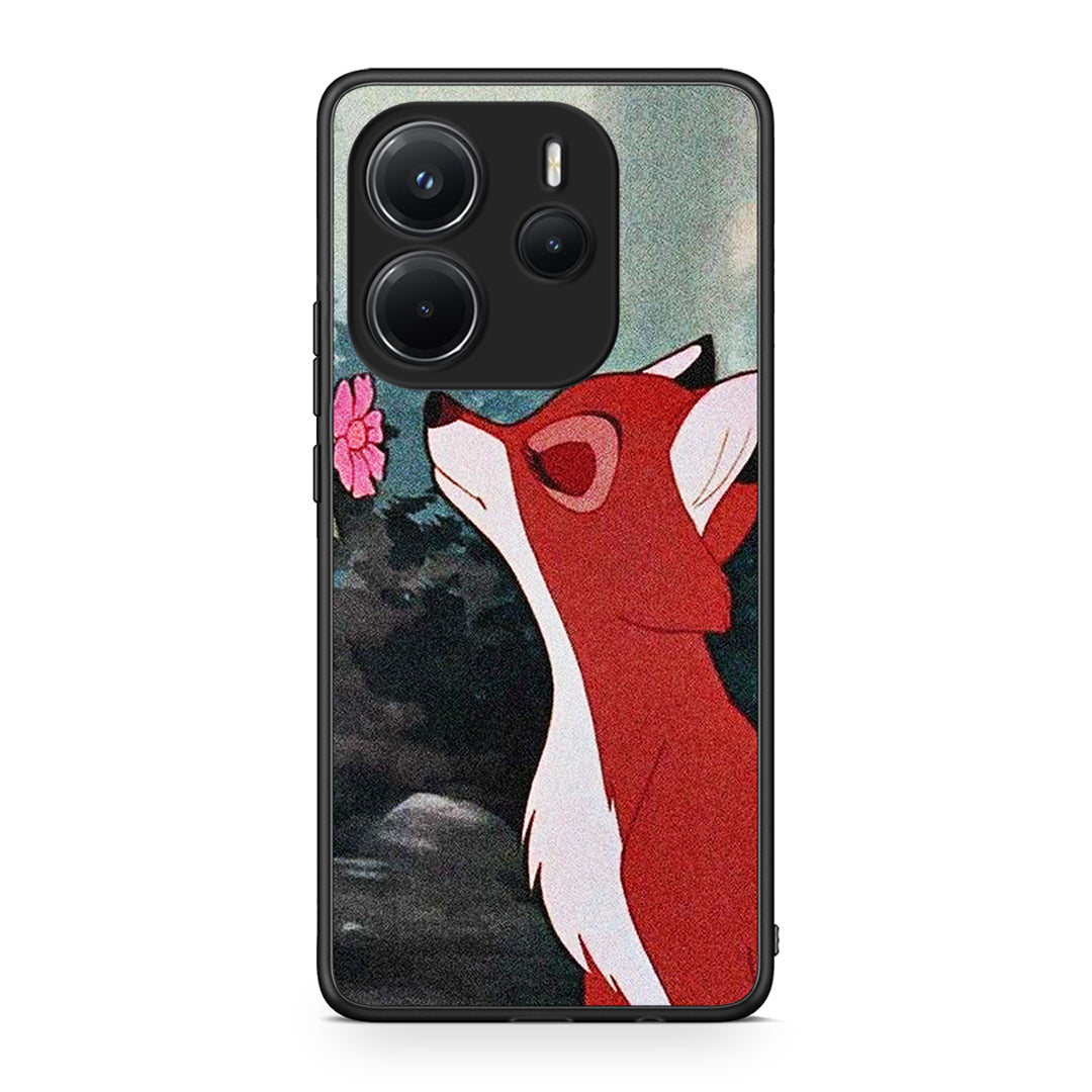 Xiaomi Redmi Note 14 4G Tod And Vixey Love 2 θήκη από τη Smartfits με σχέδιο στο πίσω μέρος και μαύρο περίβλημα | Smartphone case with colorful back and black bezels by Smartfits