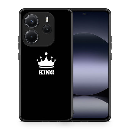 Θήκη Xiaomi Redmi Note 14 4G King Valentine από τη Smartfits με σχέδιο στο πίσω μέρος και μαύρο περίβλημα | Xiaomi Redmi Note 14 4G King Valentine case with colorful back and black bezels