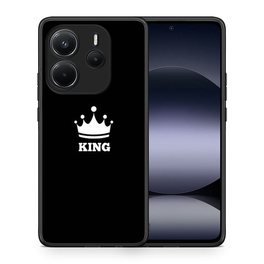 Θήκη Xiaomi Redmi Note 14 4G King Valentine από τη Smartfits με σχέδιο στο πίσω μέρος και μαύρο περίβλημα | Xiaomi Redmi Note 14 4G King Valentine case with colorful back and black bezels