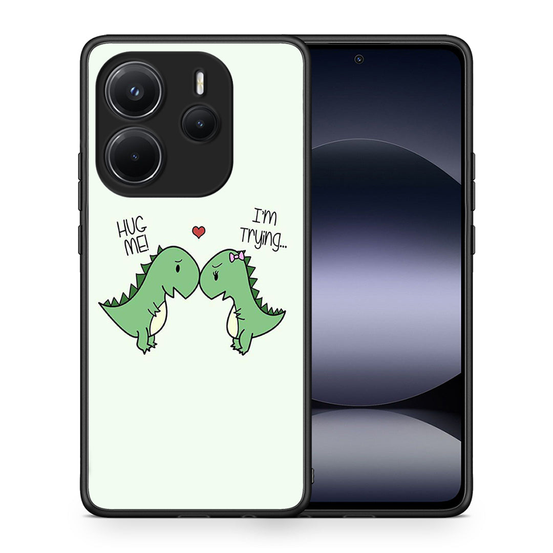 Θήκη Xiaomi Redmi Note 14 4G Rex Valentine από τη Smartfits με σχέδιο στο πίσω μέρος και μαύρο περίβλημα | Xiaomi Redmi Note 14 4G Rex Valentine case with colorful back and black bezels