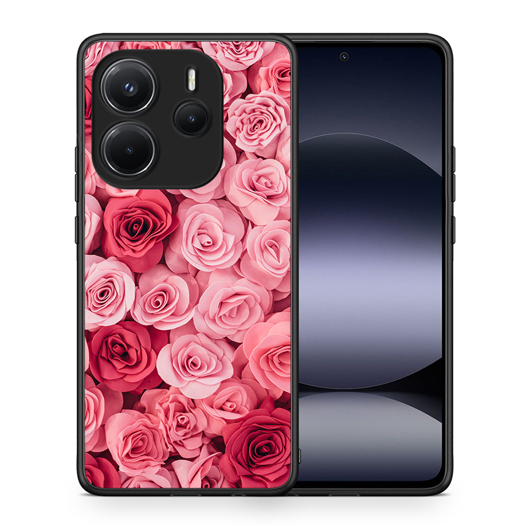 Θήκη Xiaomi Redmi Note 14 4G RoseGarden Valentine από τη Smartfits με σχέδιο στο πίσω μέρος και μαύρο περίβλημα | Xiaomi Redmi Note 14 4G RoseGarden Valentine case with colorful back and black bezels