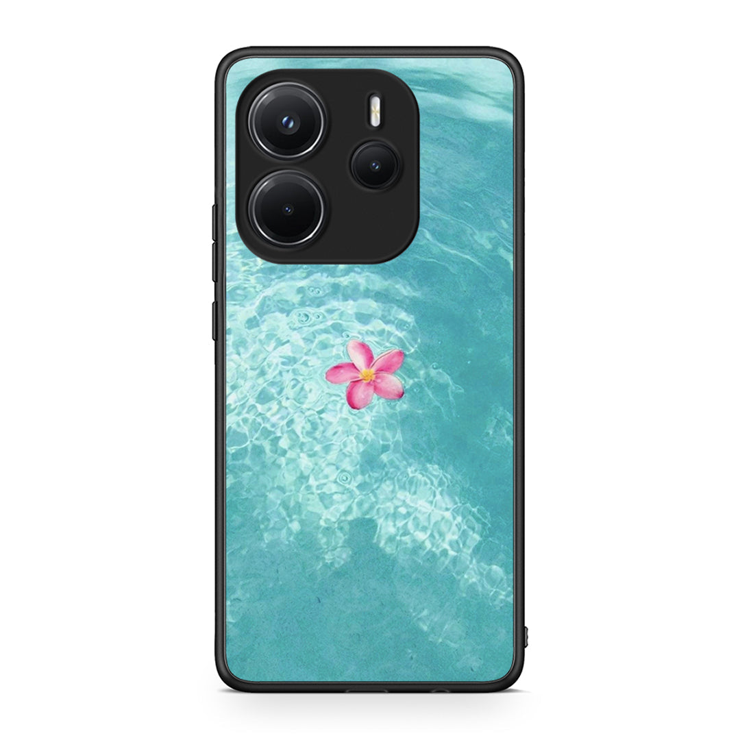 Xiaomi Redmi Note 14 4G Water Flower Θήκη από τη Smartfits με σχέδιο στο πίσω μέρος και μαύρο περίβλημα | Smartphone case with colorful back and black bezels by Smartfits
