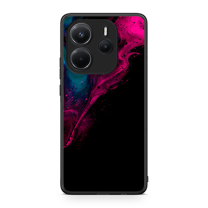 4 - Xiaomi Redmi Note 14 4G Pink Black Watercolor case, cover, bumper