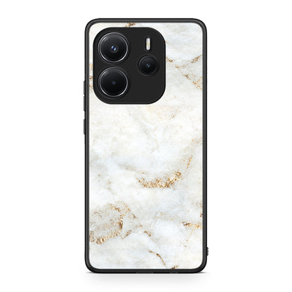 Xiaomi Redmi Note 14 4G White Gold Marble θήκη από τη Smartfits με σχέδιο στο πίσω μέρος και μαύρο περίβλημα | Smartphone case with colorful back and black bezels by Smartfits