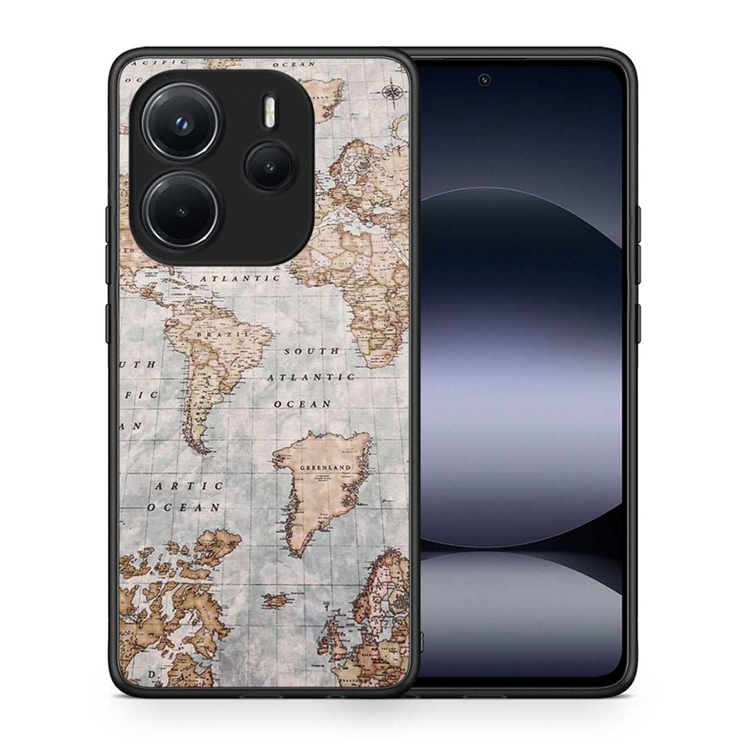 World Map - Xiaomi Redmi Note 14 4G θήκη