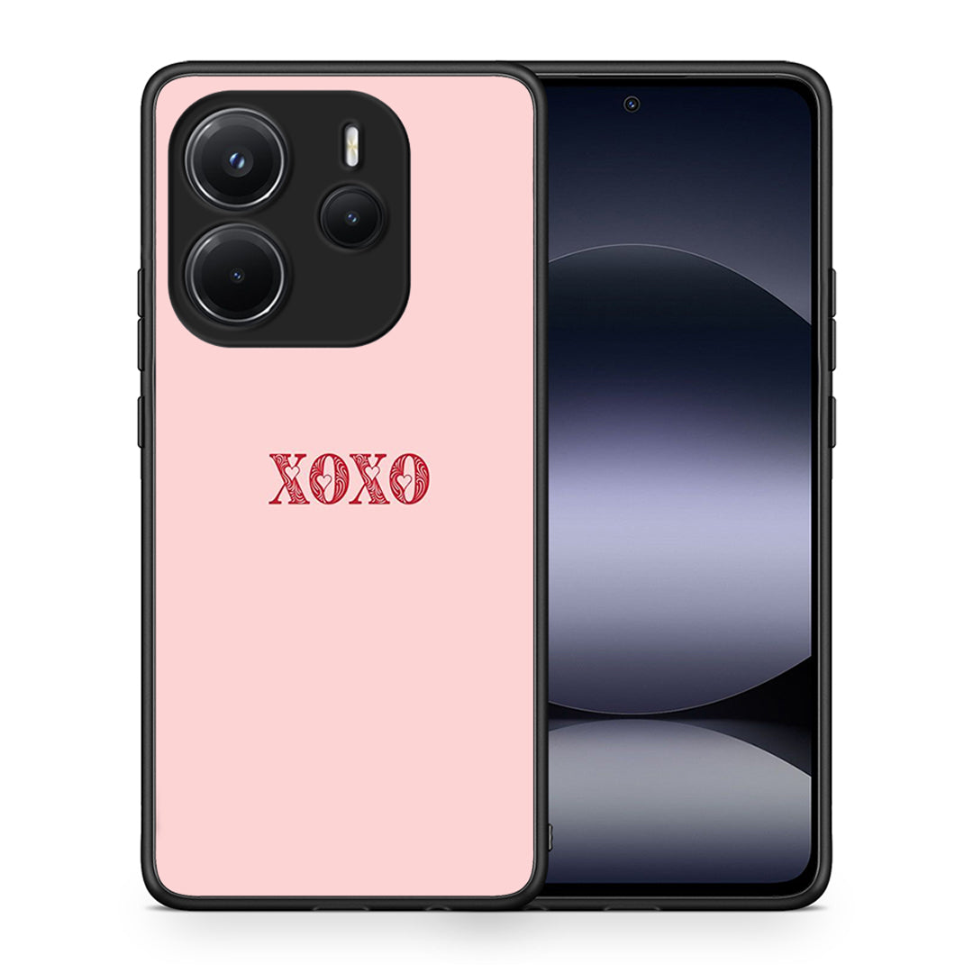 Θήκη Xiaomi Redmi Note 14 4G XOXO Love από τη Smartfits με σχέδιο στο πίσω μέρος και μαύρο περίβλημα | Xiaomi Redmi Note 14 4G XOXO Love case with colorful back and black bezels