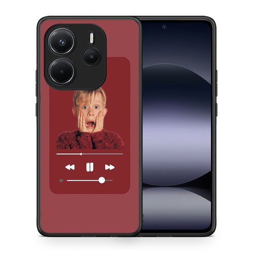 Θήκη Xiaomi Redmi Note 14 4G Xmas Alone Music από τη Smartfits με σχέδιο στο πίσω μέρος και μαύρο περίβλημα | Xiaomi Redmi Note 14 4G Xmas Alone Music case with colorful back and black bezels