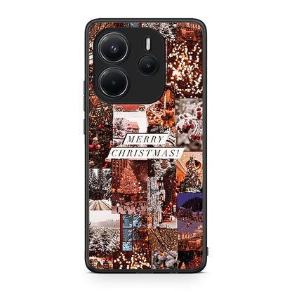 Xiaomi Redmi Note 14 4G Xmas Collage θήκη από τη Smartfits με σχέδιο στο πίσω μέρος και μαύρο περίβλημα | Smartphone case with colorful back and black bezels by Smartfits