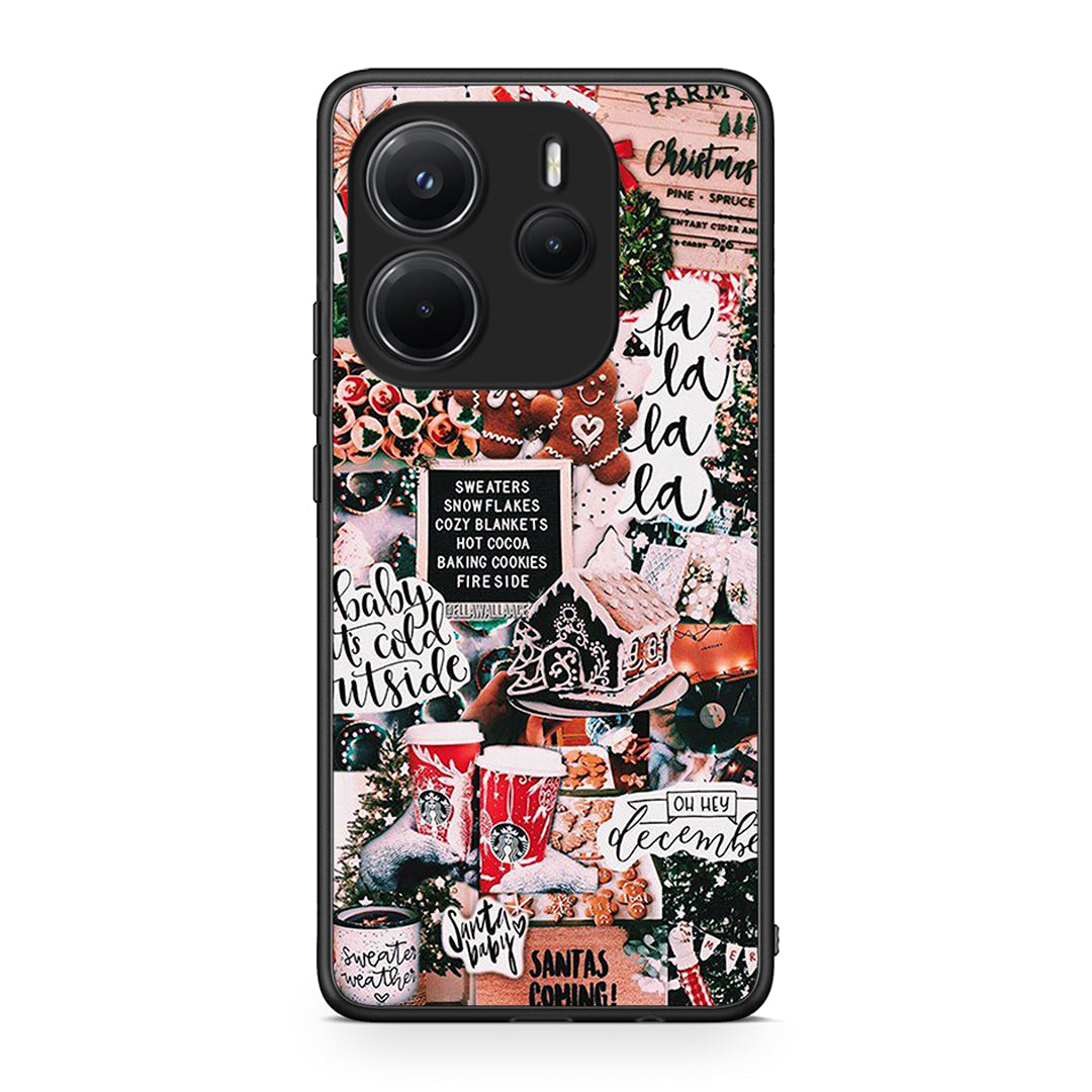 Xiaomi Redmi Note 14 4G Xmas Habbits θήκη από τη Smartfits με σχέδιο στο πίσω μέρος και μαύρο περίβλημα | Smartphone case with colorful back and black bezels by Smartfits