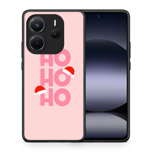 Θήκη Xiaomi Redmi Note 14 4G Xmas Ho Ho Ho από τη Smartfits με σχέδιο στο πίσω μέρος και μαύρο περίβλημα | Xiaomi Redmi Note 14 4G Xmas Ho Ho Ho case with colorful back and black bezels