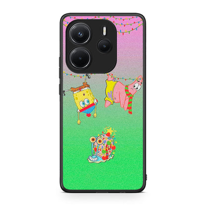 Xiaomi Redmi Note 14 4G Xmas Lights θήκη από τη Smartfits με σχέδιο στο πίσω μέρος και μαύρο περίβλημα | Smartphone case with colorful back and black bezels by Smartfits