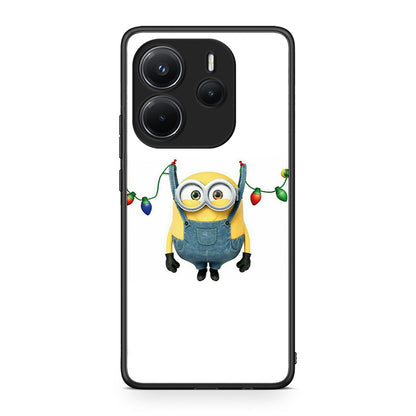 Xiaomi Redmi Note 14 4G Xmas Minion Lights θήκη από τη Smartfits με σχέδιο στο πίσω μέρος και μαύρο περίβλημα | Smartphone case with colorful back and black bezels by Smartfits