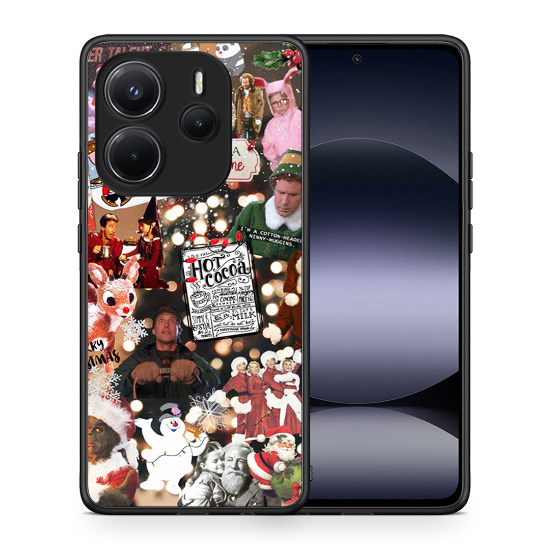 Θήκη Xiaomi Redmi Note 14 4G Xmas Movies από τη Smartfits με σχέδιο στο πίσω μέρος και μαύρο περίβλημα | Xiaomi Redmi Note 14 4G Xmas Movies case with colorful back and black bezels