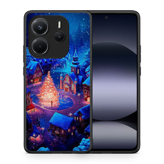 Θήκη Xiaomi Redmi Note 14 4G Xmas Village από τη Smartfits με σχέδιο στο πίσω μέρος και μαύρο περίβλημα | Xiaomi Redmi Note 14 4G Xmas Village case with colorful back and black bezels