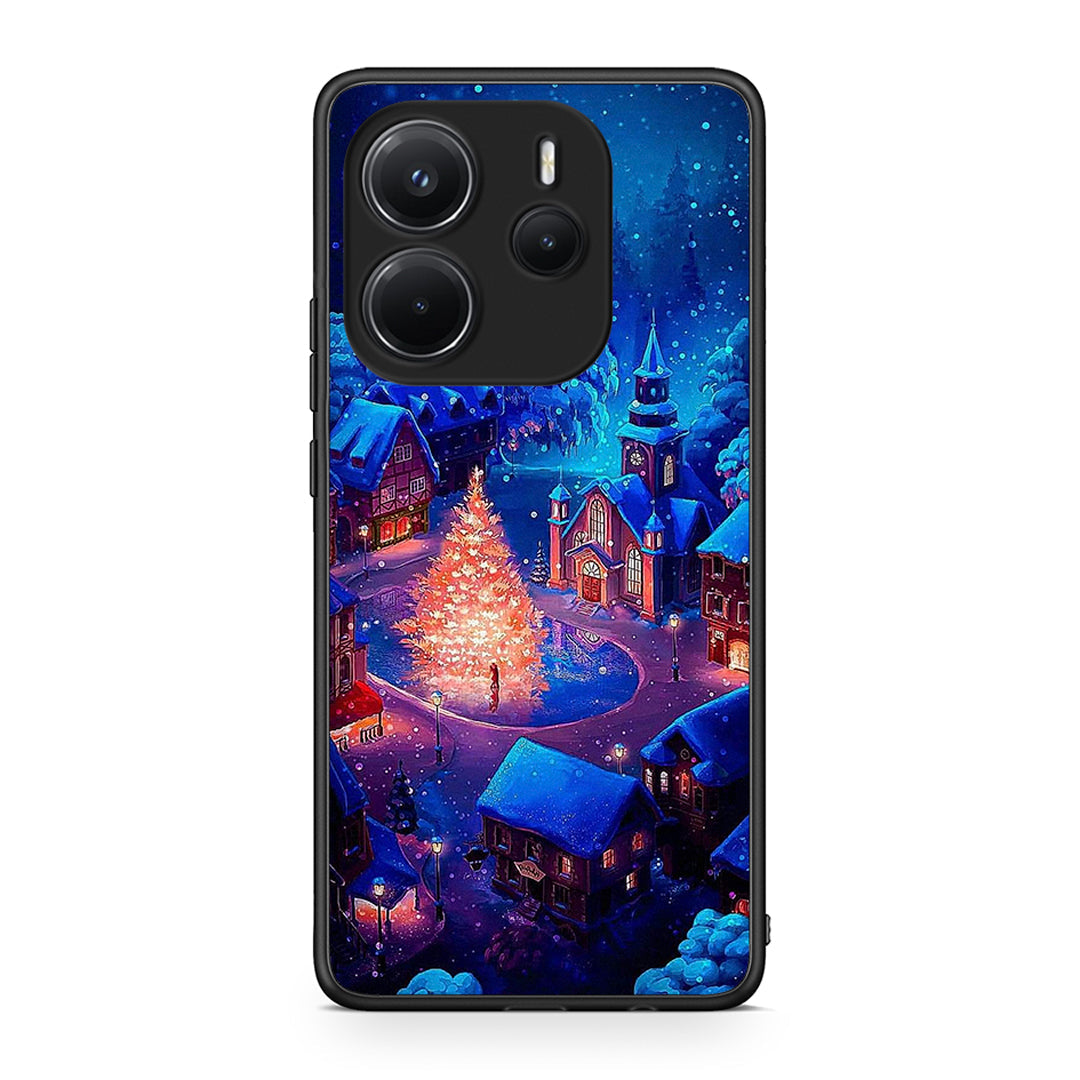 Xiaomi Redmi Note 14 4G Xmas Village θήκη από τη Smartfits με σχέδιο στο πίσω μέρος και μαύρο περίβλημα | Smartphone case with colorful back and black bezels by Smartfits