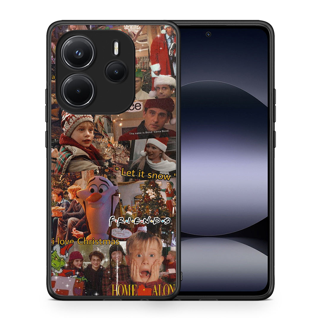 Θήκη Xiaomi Redmi Note 14 4G Xmas Wishes από τη Smartfits με σχέδιο στο πίσω μέρος και μαύρο περίβλημα | Xiaomi Redmi Note 14 4G Xmas Wishes case with colorful back and black bezels