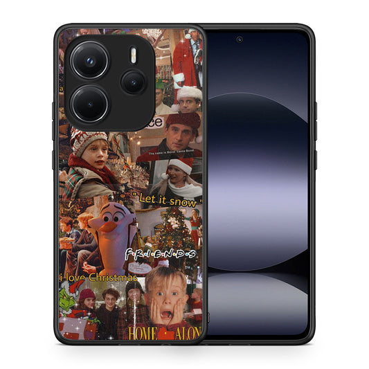 Θήκη Xiaomi Redmi Note 14 4G Xmas Wishes από τη Smartfits με σχέδιο στο πίσω μέρος και μαύρο περίβλημα | Xiaomi Redmi Note 14 4G Xmas Wishes case with colorful back and black bezels