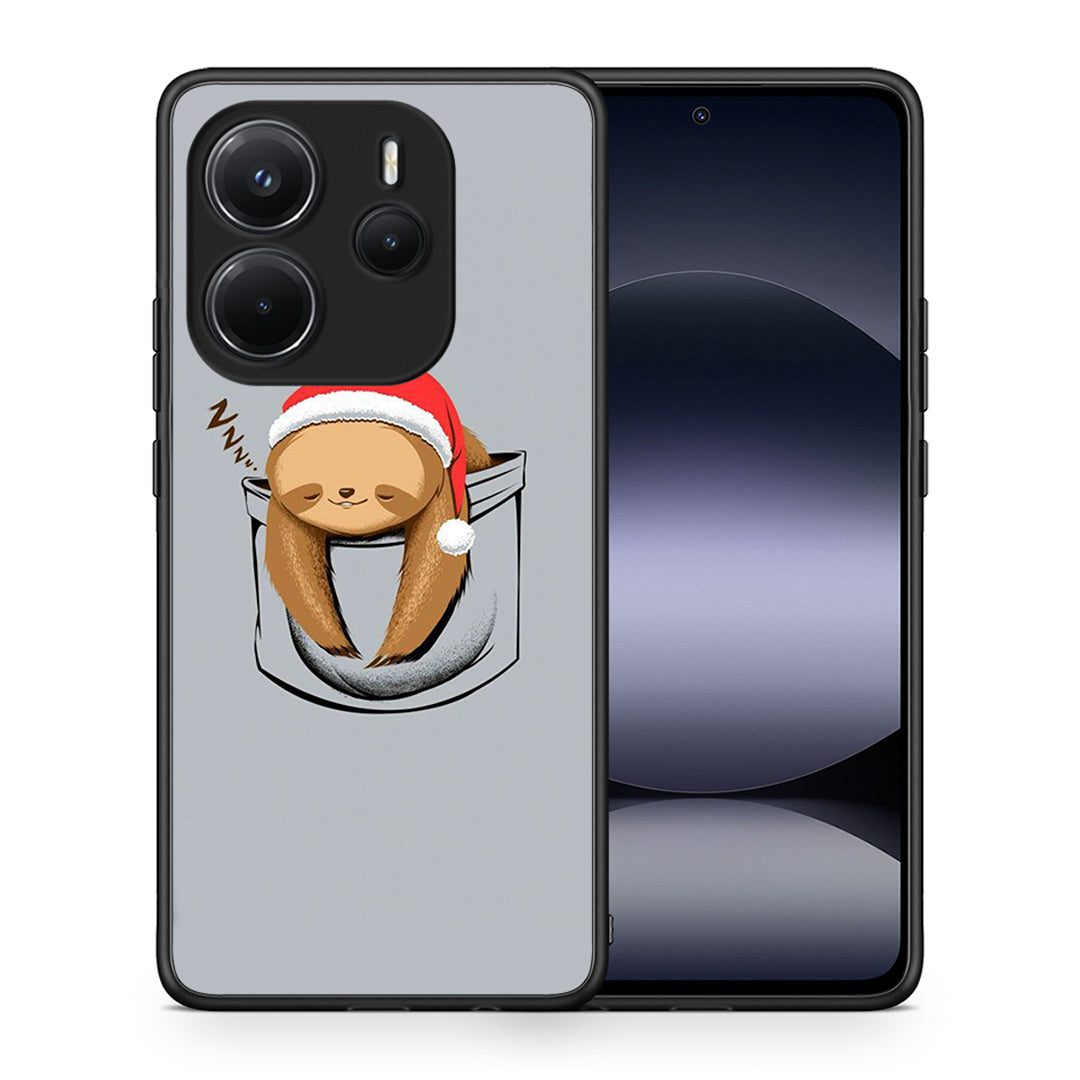 Θήκη Xiaomi Redmi Note 14 4G Xmas Zzzz από τη Smartfits με σχέδιο στο πίσω μέρος και μαύρο περίβλημα | Xiaomi Redmi Note 14 4G Xmas Zzzz case with colorful back and black bezels