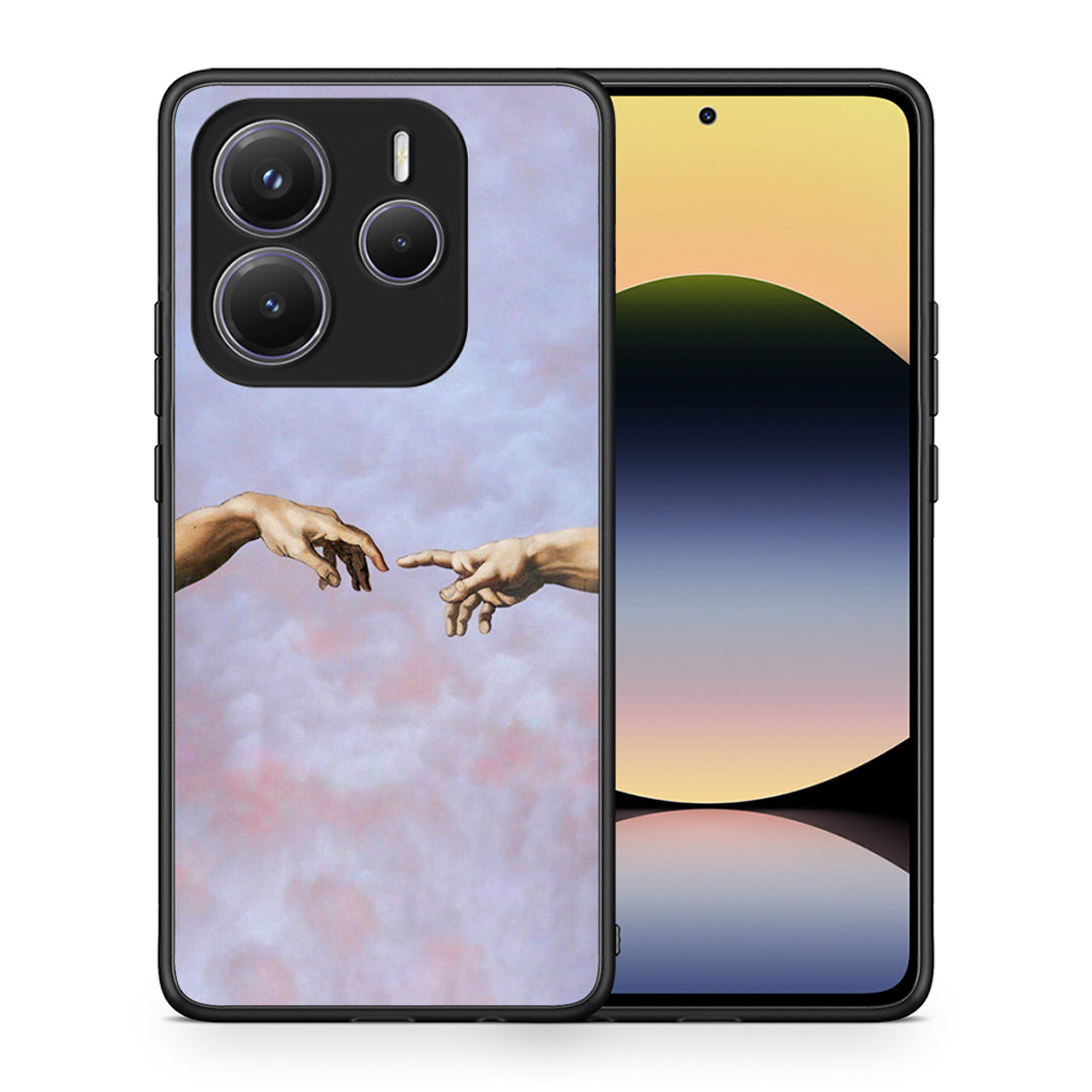 Θήκη Xiaomi Redmi Note 14 5G Adam Hand από τη Smartfits με σχέδιο στο πίσω μέρος και μαύρο περίβλημα | Xiaomi Redmi Note 14 5G Adam Hand case with colorful back and black bezels