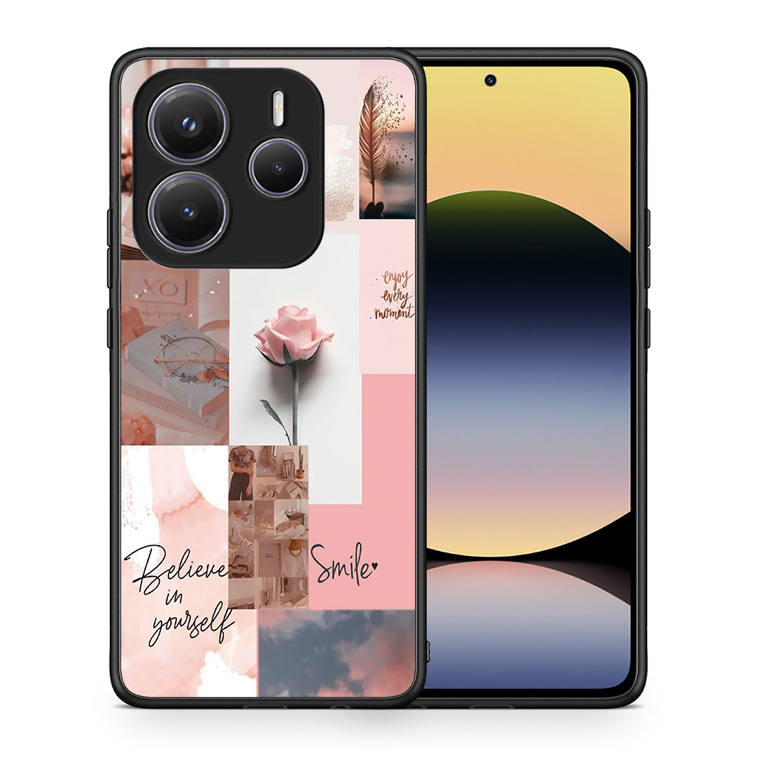 Θήκη Xiaomi Redmi Note 14 5G Aesthetic Collage από τη Smartfits με σχέδιο στο πίσω μέρος και μαύρο περίβλημα | Xiaomi Redmi Note 14 5G Aesthetic Collage case with colorful back and black bezels