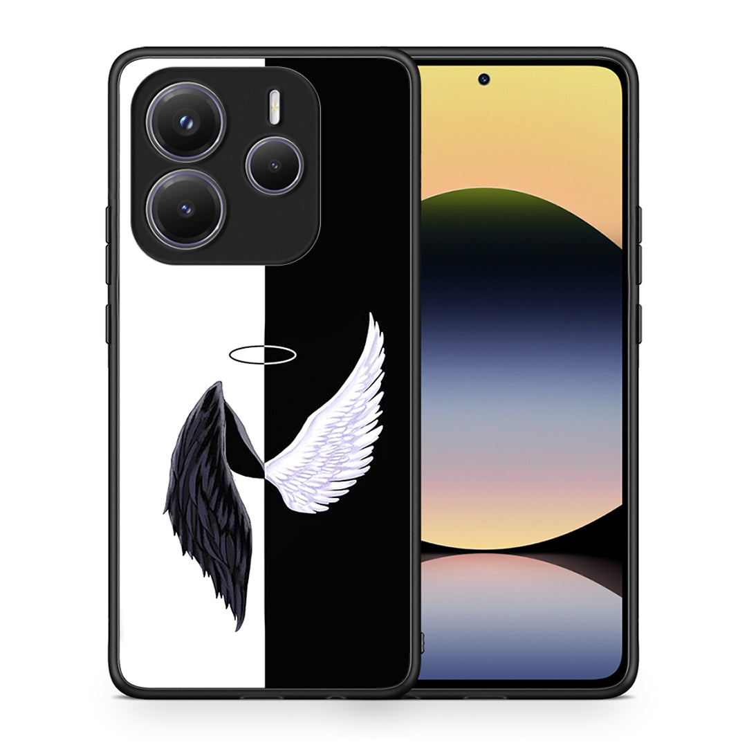 Θήκη Xiaomi Redmi Note 14 5G Angels Demons από τη Smartfits με σχέδιο στο πίσω μέρος και μαύρο περίβλημα | Xiaomi Redmi Note 14 5G Angels Demons case with colorful back and black bezels