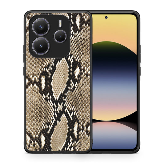 Θήκη Xiaomi Redmi Note 14 5G Fashion Snake Animal από τη Smartfits με σχέδιο στο πίσω μέρος και μαύρο περίβλημα | Xiaomi Redmi Note 14 5G Fashion Snake Animal case with colorful back and black bezels
