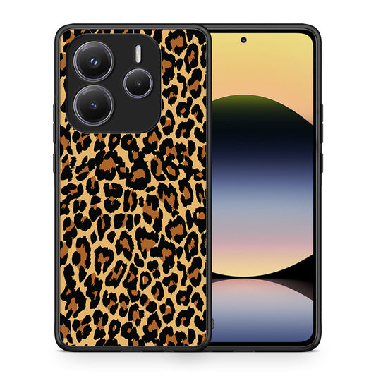Θήκη Xiaomi Redmi Note 14 5G Leopard Animal από τη Smartfits με σχέδιο στο πίσω μέρος και μαύρο περίβλημα | Xiaomi Redmi Note 14 5G Leopard Animal case with colorful back and black bezels