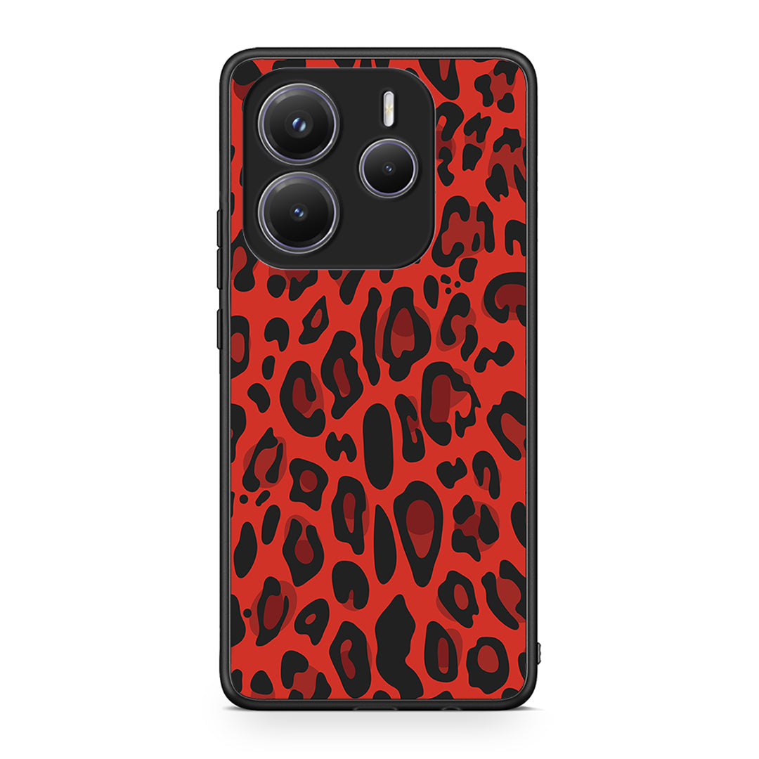 4 - Xiaomi Redmi Note 14 5G Red Leopard Animal case, cover, bumper