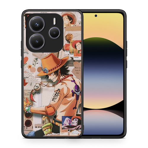 Θήκη Xiaomi Redmi Note 14 5G Anime Collage από τη Smartfits με σχέδιο στο πίσω μέρος και μαύρο περίβλημα | Xiaomi Redmi Note 14 5G Anime Collage case with colorful back and black bezels