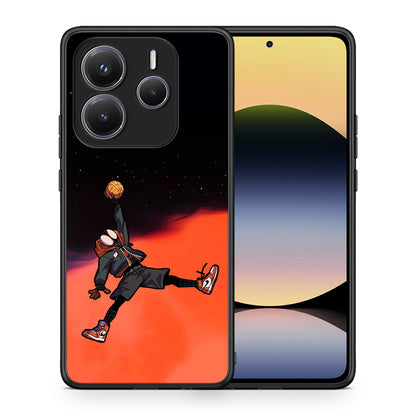 Θήκη Xiaomi Redmi Note 14 5G Basketball Hero από τη Smartfits με σχέδιο στο πίσω μέρος και μαύρο περίβλημα | Xiaomi Redmi Note 14 5G Basketball Hero case with colorful back and black bezels