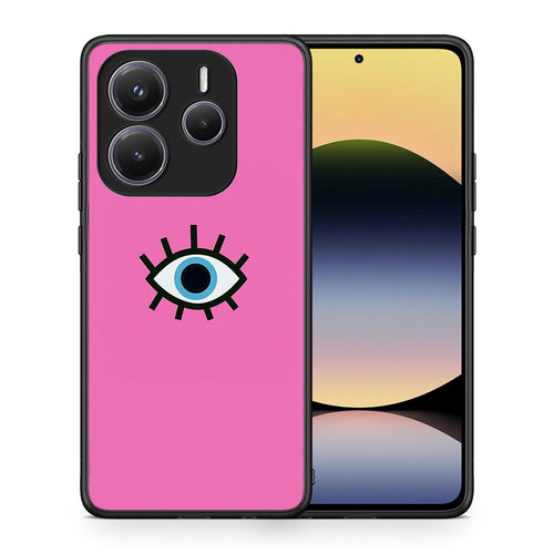 Θήκη Xiaomi Redmi Note 14 5G Blue Eye Pink από τη Smartfits με σχέδιο στο πίσω μέρος και μαύρο περίβλημα | Xiaomi Redmi Note 14 5G Blue Eye Pink case with colorful back and black bezels