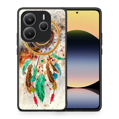 Θήκη Xiaomi Redmi Note 14 5G DreamCatcher Boho από τη Smartfits με σχέδιο στο πίσω μέρος και μαύρο περίβλημα | Xiaomi Redmi Note 14 5G DreamCatcher Boho case with colorful back and black bezels