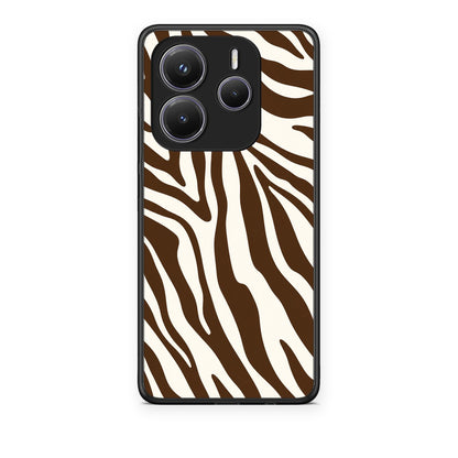 Θήκη Xiaomi Redmi Note 14 5G Brown and Cream Zebra Stripes από τη Smartfits με σχέδιο στο πίσω μέρος και μαύρο περίβλημα | Xiaomi Redmi Note 14 5G Brown and Cream Zebra Stripes case with colorful back and black bezels