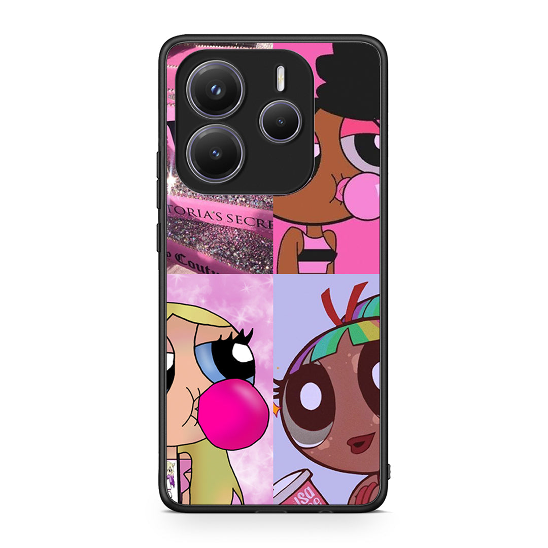 Xiaomi Redmi Note 14 5G Bubble Girls Θήκη Αγίου Βαλεντίνου από τη Smartfits με σχέδιο στο πίσω μέρος και μαύρο περίβλημα | Smartphone case with colorful back and black bezels by Smartfits