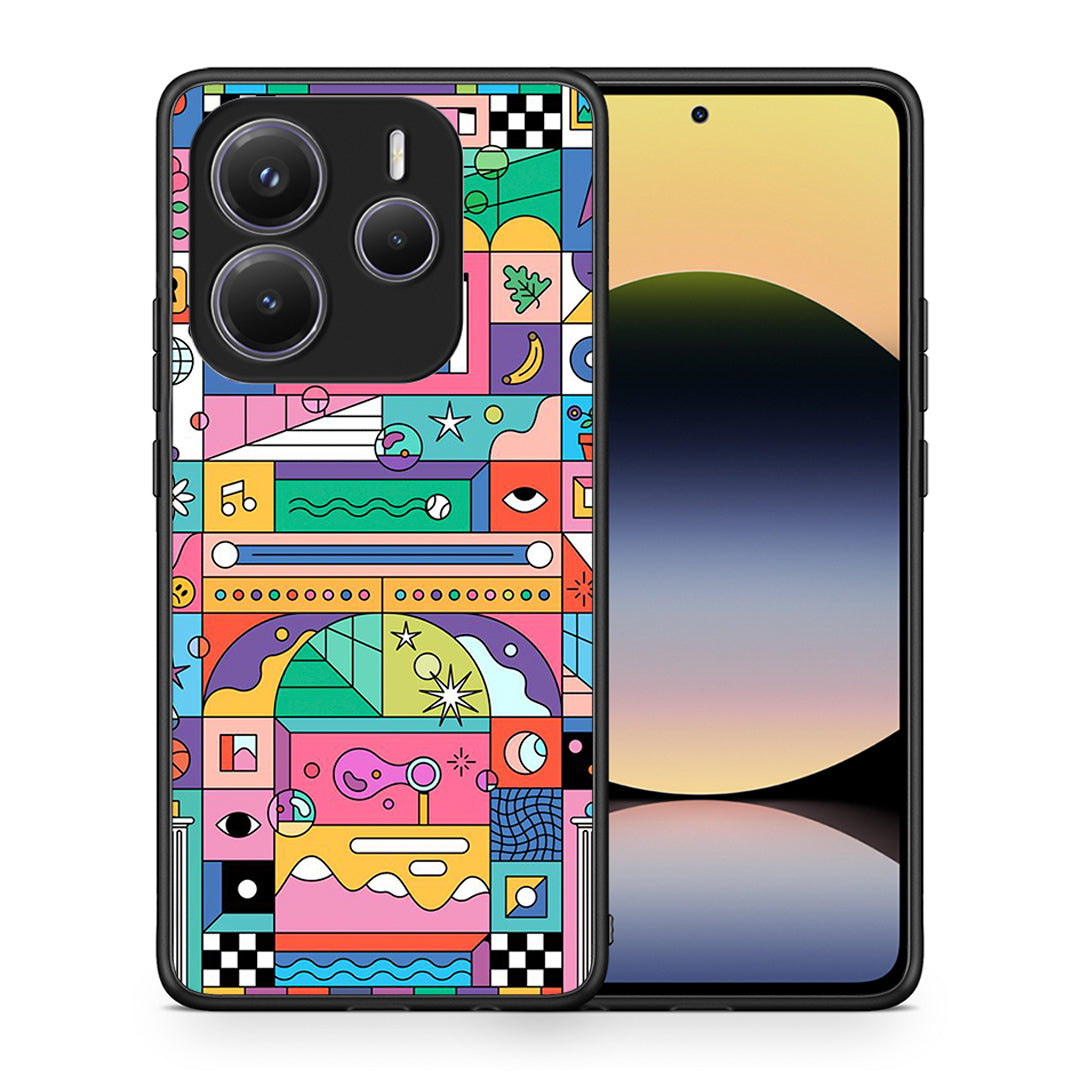 Θήκη Xiaomi Redmi Note 14 5G Bubbles Soap από τη Smartfits με σχέδιο στο πίσω μέρος και μαύρο περίβλημα | Xiaomi Redmi Note 14 5G Bubbles Soap case with colorful back and black bezels