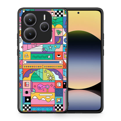 Θήκη Xiaomi Redmi Note 14 5G Bubbles Soap από τη Smartfits με σχέδιο στο πίσω μέρος και μαύρο περίβλημα | Xiaomi Redmi Note 14 5G Bubbles Soap case with colorful back and black bezels