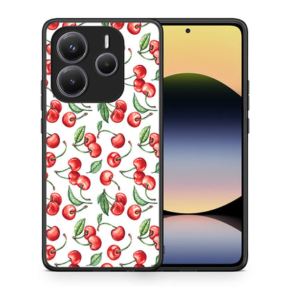 Θήκη Xiaomi Redmi Note 14 5G Cherry Summer από τη Smartfits με σχέδιο στο πίσω μέρος και μαύρο περίβλημα | Xiaomi Redmi Note 14 5G Cherry Summer case with colorful back and black bezels