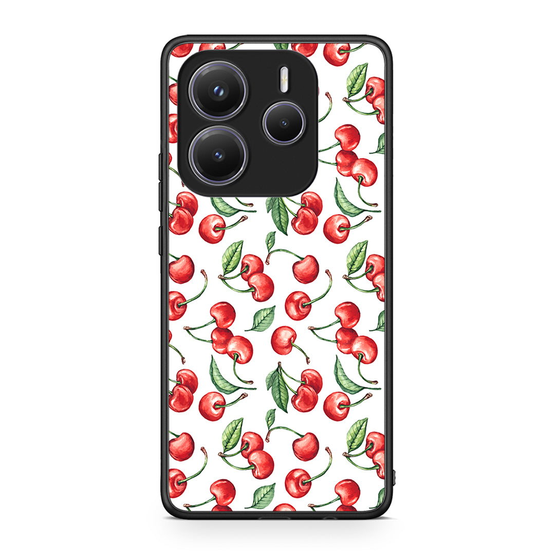 Xiaomi Redmi Note 14 5G Cherry Summer θήκη από τη Smartfits με σχέδιο στο πίσω μέρος και μαύρο περίβλημα | Smartphone case with colorful back and black bezels by Smartfits