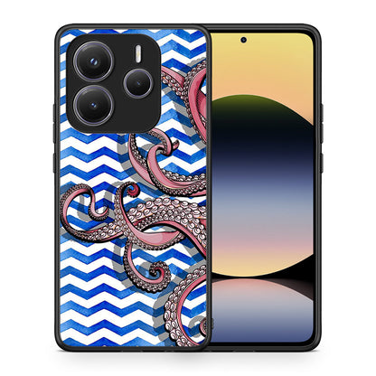 Θήκη Xiaomi Redmi Note 14 5G Chevron Devilfish από τη Smartfits με σχέδιο στο πίσω μέρος και μαύρο περίβλημα | Xiaomi Redmi Note 14 5G Chevron Devilfish case with colorful back and black bezels