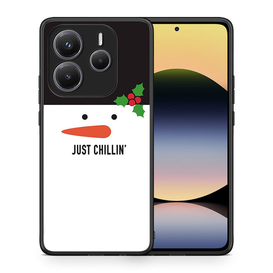 Θήκη Xiaomi Redmi Note 14 5G Christmas Chillin από τη Smartfits με σχέδιο στο πίσω μέρος και μαύρο περίβλημα | Xiaomi Redmi Note 14 5G Christmas Chillin case with colorful back and black bezels