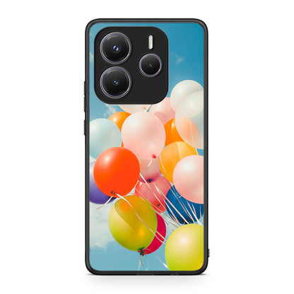 Xiaomi Redmi Note 14 5G Colorful Balloons θήκη από τη Smartfits με σχέδιο στο πίσω μέρος και μαύρο περίβλημα | Smartphone case with colorful back and black bezels by Smartfits