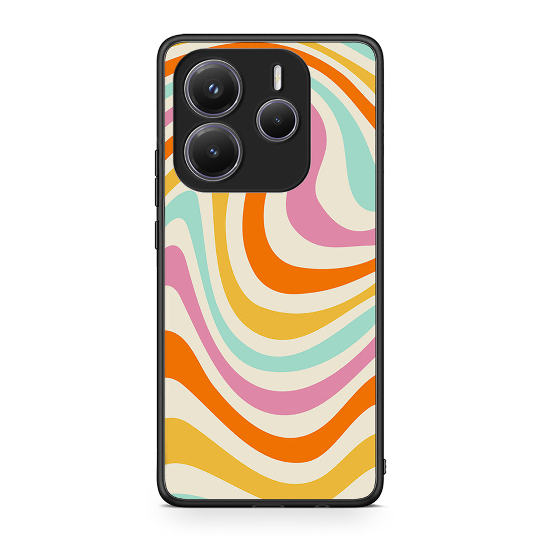 Xiaomi Redmi Note 14 5G Colourful Waves θήκη από τη Smartfits με σχέδιο στο πίσω μέρος και μαύρο περίβλημα | Smartphone case with colorful back and black bezels by Smartfits