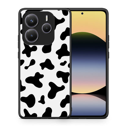 Θήκη Xiaomi Redmi Note 14 5G Cow Print από τη Smartfits με σχέδιο στο πίσω μέρος και μαύρο περίβλημα | Xiaomi Redmi Note 14 5G Cow Print case with colorful back and black bezels