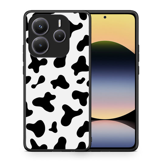 Θήκη Xiaomi Redmi Note 14 5G Cow Print από τη Smartfits με σχέδιο στο πίσω μέρος και μαύρο περίβλημα | Xiaomi Redmi Note 14 5G Cow Print case with colorful back and black bezels
