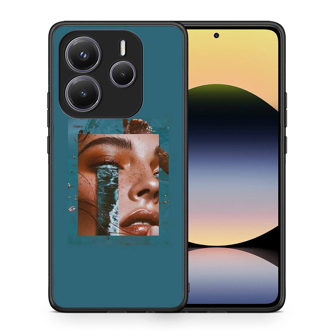 Θήκη Xiaomi Redmi Note 14 5G Cry An Ocean από τη Smartfits με σχέδιο στο πίσω μέρος και μαύρο περίβλημα | Xiaomi Redmi Note 14 5G Cry An Ocean case with colorful back and black bezels