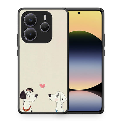 Θήκη Xiaomi Redmi Note 14 5G Dalmatians Love από τη Smartfits με σχέδιο στο πίσω μέρος και μαύρο περίβλημα | Xiaomi Redmi Note 14 5G Dalmatians Love case with colorful back and black bezels