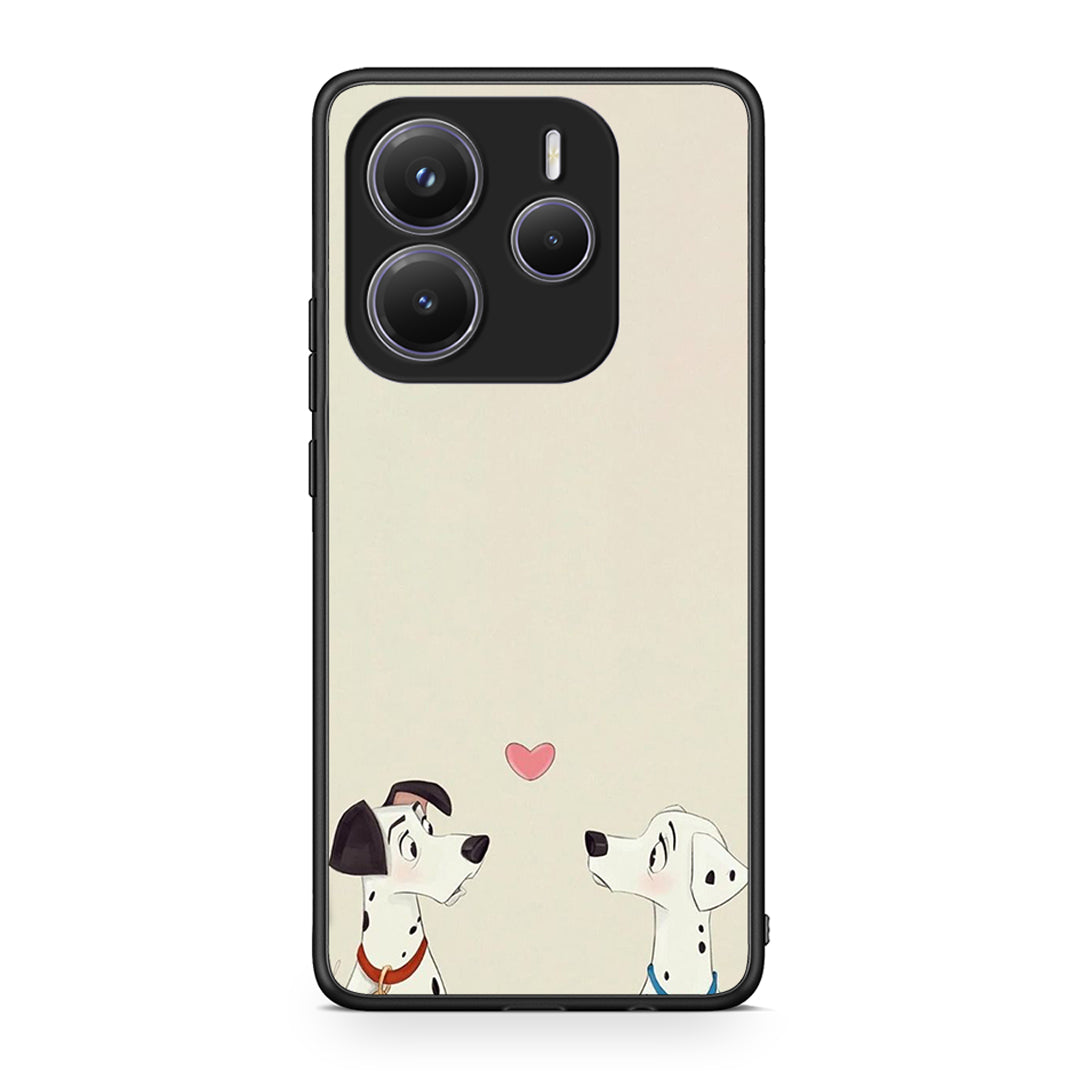 Xiaomi Redmi Note 14 5G Dalmatians Love θήκη από τη Smartfits με σχέδιο στο πίσω μέρος και μαύρο περίβλημα | Smartphone case with colorful back and black bezels by Smartfits