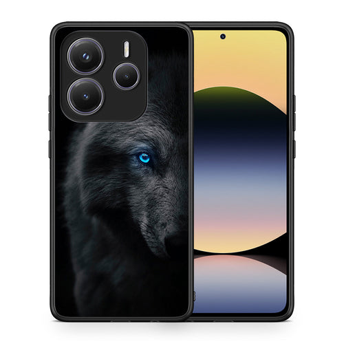 Θήκη Xiaomi Redmi Note 14 5G Dark Wolf από τη Smartfits με σχέδιο στο πίσω μέρος και μαύρο περίβλημα | Xiaomi Redmi Note 14 5G Dark Wolf case with colorful back and black bezels