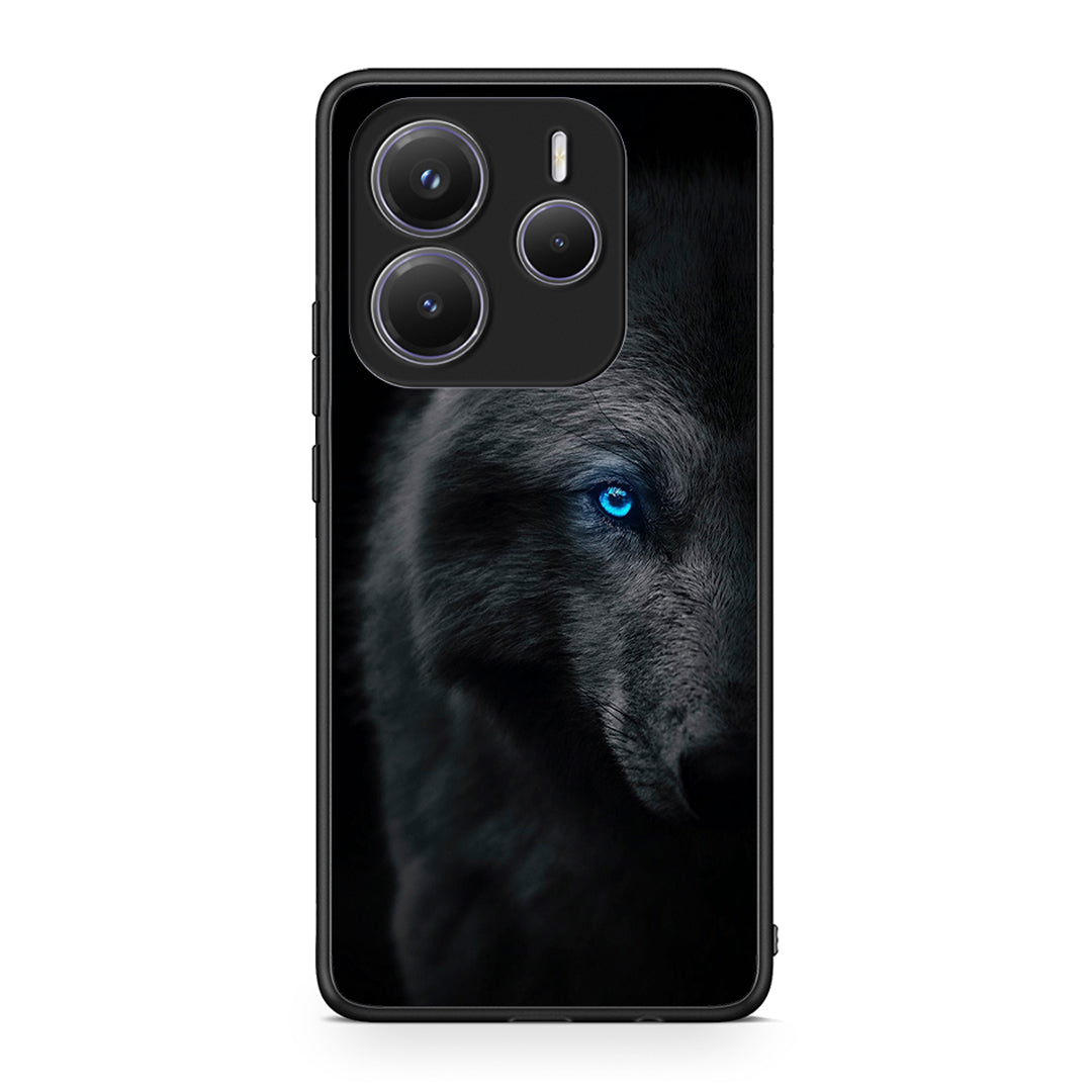 Xiaomi Redmi Note 14 5G Dark Wolf θήκη από τη Smartfits με σχέδιο στο πίσω μέρος και μαύρο περίβλημα | Smartphone case with colorful back and black bezels by Smartfits